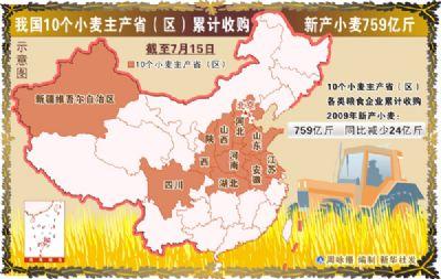 中国10个小麦主产省累计收购新产小麦759亿斤