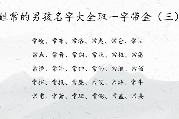 姓常的男孩名字大全取一字带金 姓常一字男孩名字金命_有才起名网