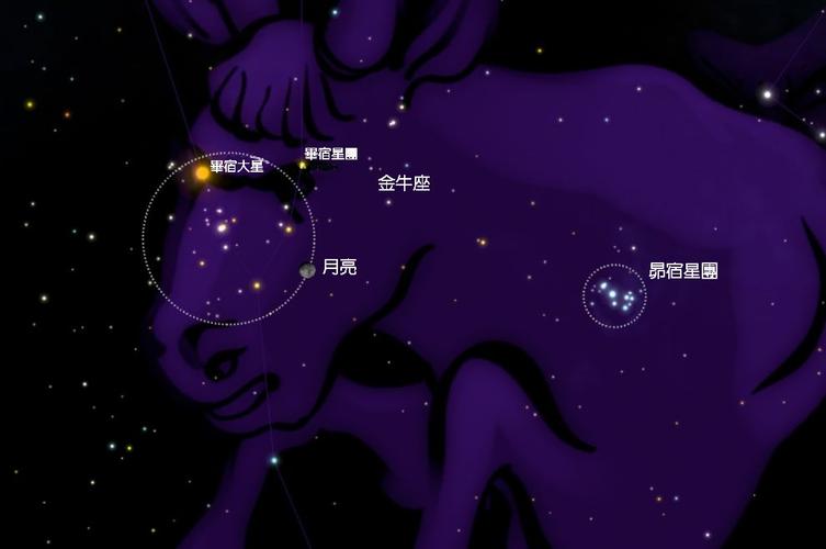 月亮会在元旦这天进入金牛座,旁边是毕宿星团(hyades).